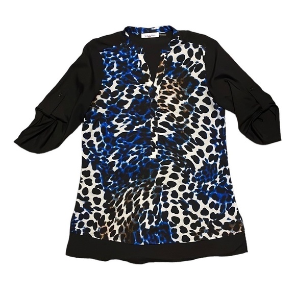 Calvin Klein black and Blue‎ Blouse - Picture 1 of 8